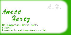 anett hertz business card